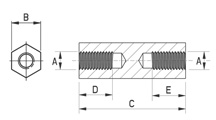 Hexagonal F/F Spacer [303]