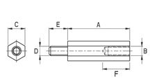 Hexagonal M/F Spacer [321]