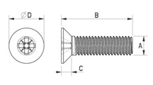 Flat head machine screw metal DIN 965 [341-m]